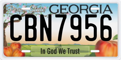 GA license plate CBN7956