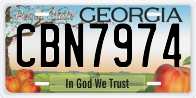 GA license plate CBN7974