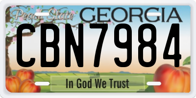 GA license plate CBN7984