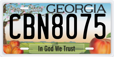 GA license plate CBN8075