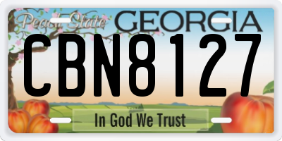GA license plate CBN8127