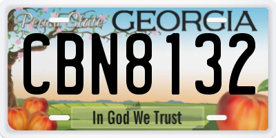 GA license plate CBN8132