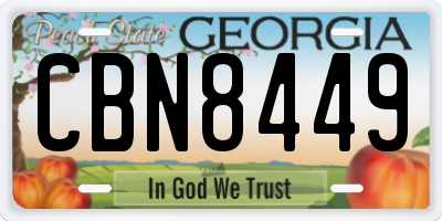 GA license plate CBN8449