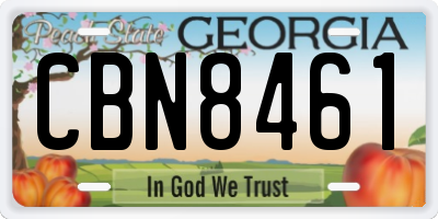 GA license plate CBN8461