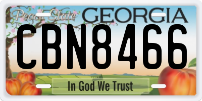 GA license plate CBN8466