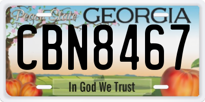 GA license plate CBN8467