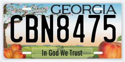 GA license plate CBN8475