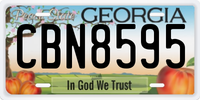 GA license plate CBN8595