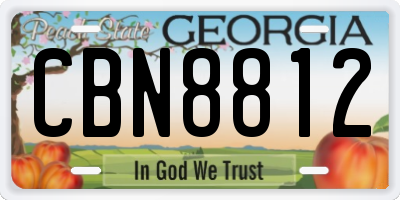 GA license plate CBN8812