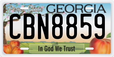 GA license plate CBN8859