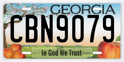 GA license plate CBN9079