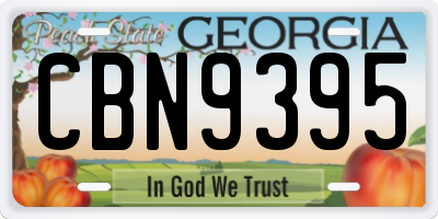 GA license plate CBN9395