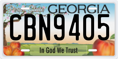 GA license plate CBN9405