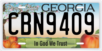 GA license plate CBN9409