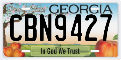 GA license plate CBN9427