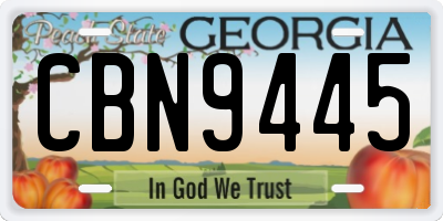 GA license plate CBN9445