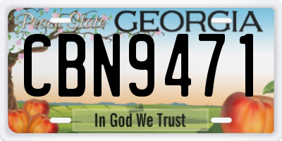 GA license plate CBN9471