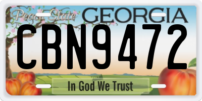 GA license plate CBN9472