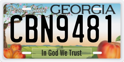 GA license plate CBN9481