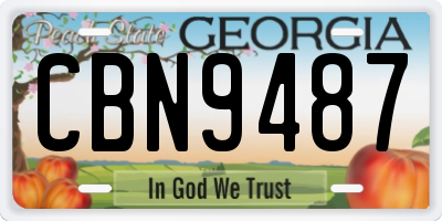GA license plate CBN9487