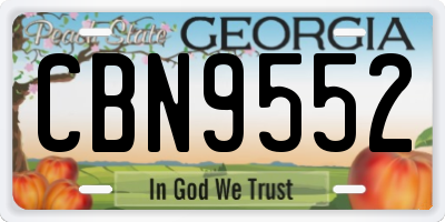 GA license plate CBN9552