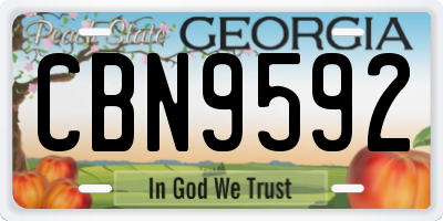 GA license plate CBN9592