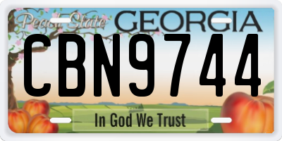 GA license plate CBN9744
