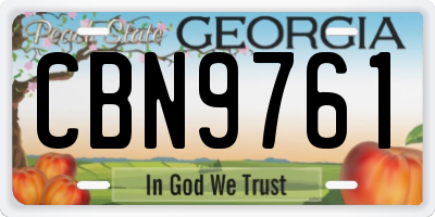 GA license plate CBN9761