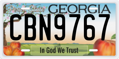 GA license plate CBN9767