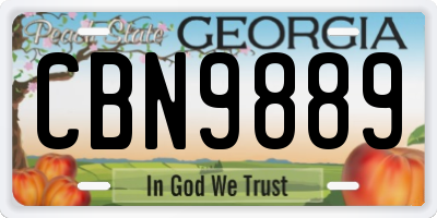 GA license plate CBN9889