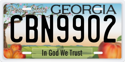 GA license plate CBN9902