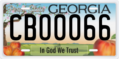 GA license plate CBO0066