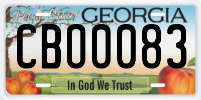 GA license plate CBO0083
