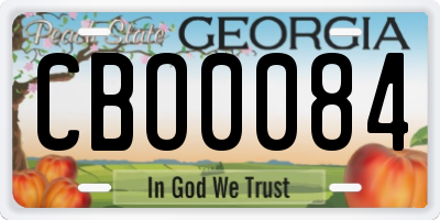 GA license plate CBO0084