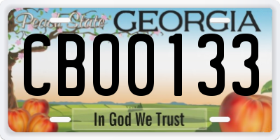 GA license plate CBO0133