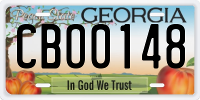 GA license plate CBO0148