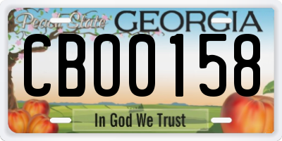 GA license plate CBO0158