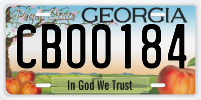 GA license plate CBO0184