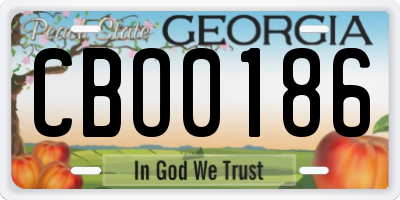 GA license plate CBO0186
