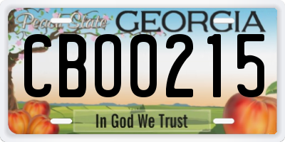 GA license plate CBO0215