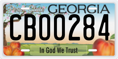 GA license plate CBO0284