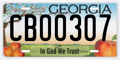 GA license plate CBO0307