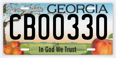 GA license plate CBO0330