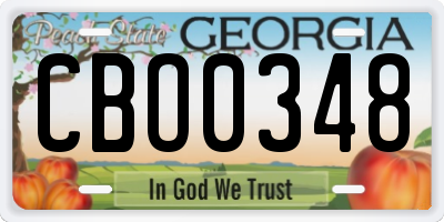 GA license plate CBO0348
