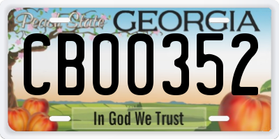 GA license plate CBO0352