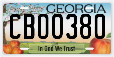 GA license plate CBO0380