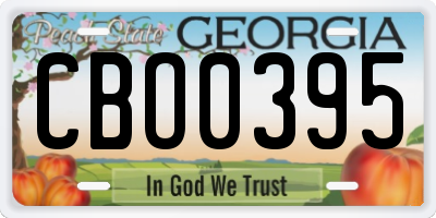 GA license plate CBO0395