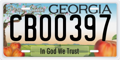 GA license plate CBO0397