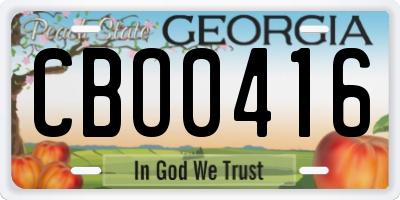 GA license plate CBO0416
