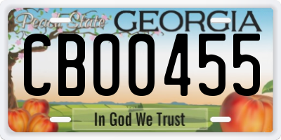 GA license plate CBO0455